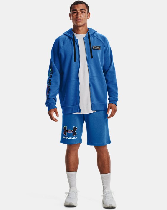 Men's UA Rival Fleece Chroma Full-Zip Hoodie, Blue, pdpMainDesktop image number 2
